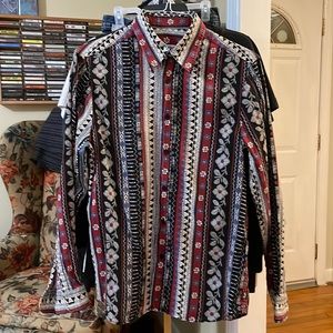 Moschino brand Jeans Logo & Floral Longsleeve Button-Up Shirt - Mens Size M